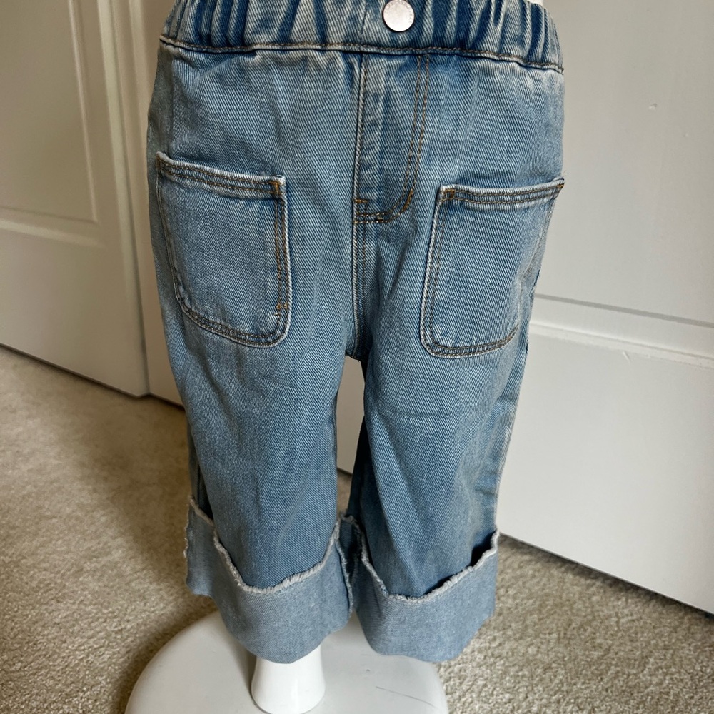 Zara Kids Denim Jeans with Rolled Cuffs- Never Worn